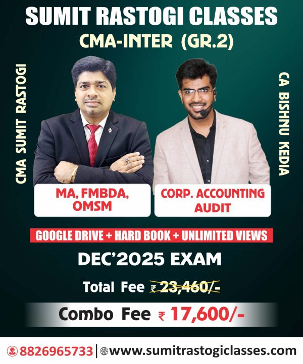 CMA Inter Group-2 Full Course (Combo) By CMA Sumit Rastogi